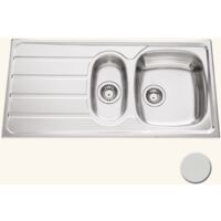 Évier inox encastrable 100x50 cm – 1 bac 1/2 réversible – Bonde et siphon inclus – Pour meuble sous évier 60 cm minimum – Luisina