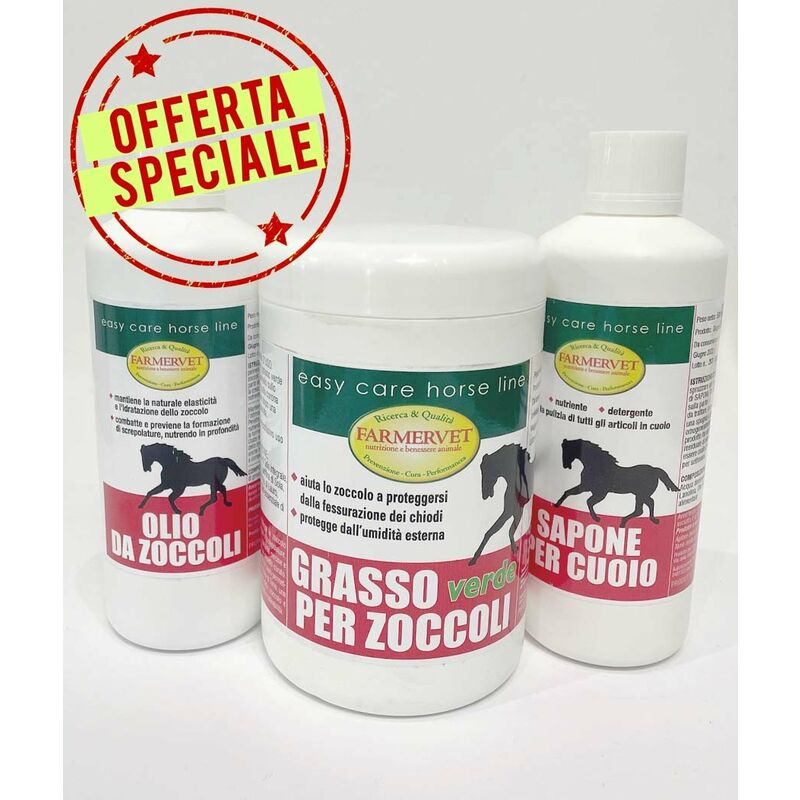 OFFERTA Grasso zoccoli verde più olio zoccoli più sapone cuoio