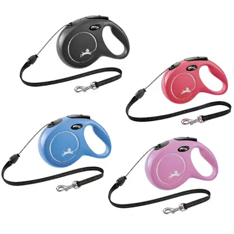 Guinzaglio estensibile a corda Flexi New Classic Cord con manico ergonomico per  cani: Rosa S 8