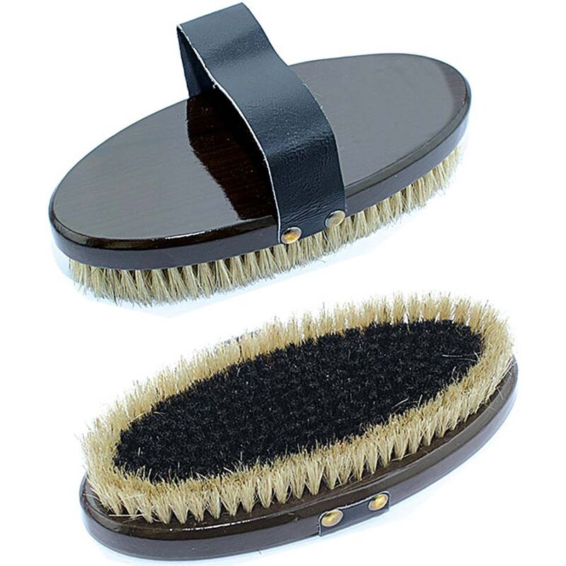 Set Da 2 Spazzole Per Neonati In Legno Naturale – Setole Di Lana D'Agnello Morbide, 15x4 Cm, Per Igiene E Massaggio Delicato