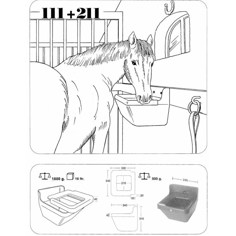Mangiatoia grande portatile per cavalli in plastica capacità 30 lt Ok Plast