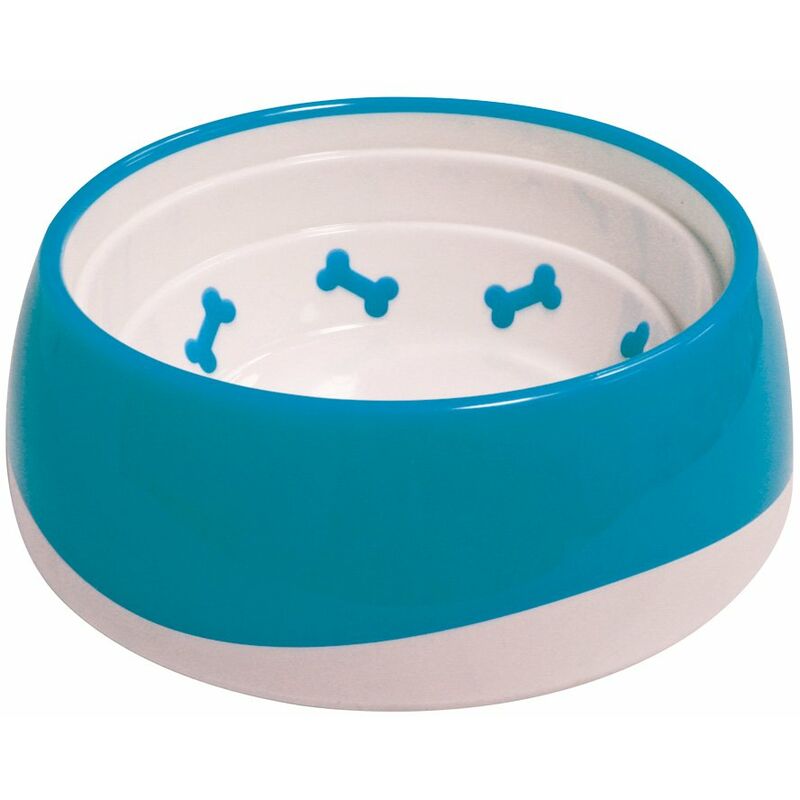 Set 3 ciotole in plastica TPR con interno graduato e base antiscivolo  modello Bone per cani