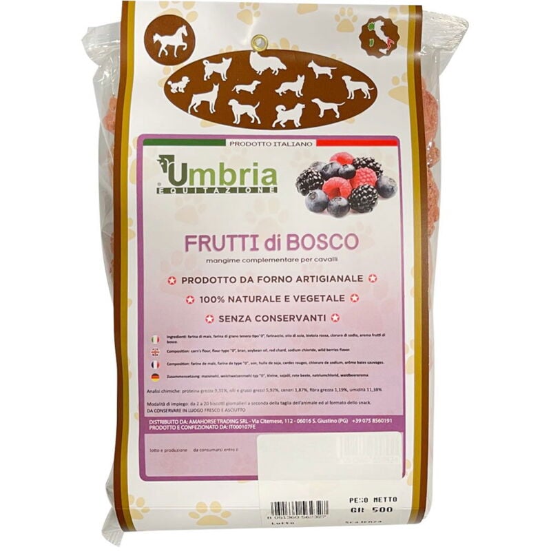 Biscotti naturali per cavalli con pezzetti di verdura e frutta