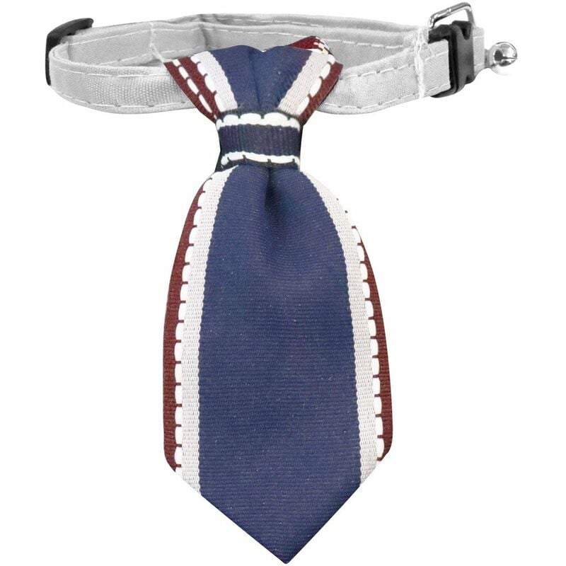 Collare Cravattino in nylon regolabile con campanello Blu per cani