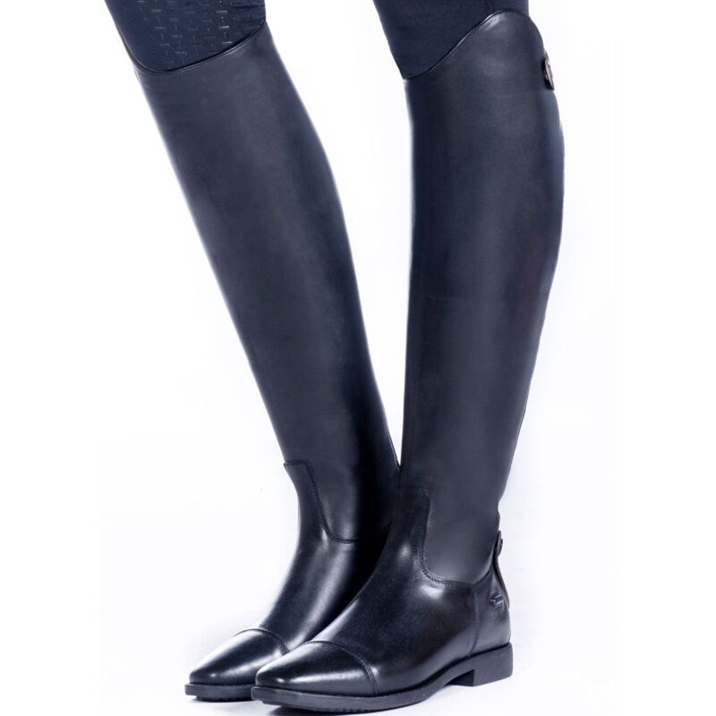 Stivali in cuoio per equitazione da donna con inserto elastico