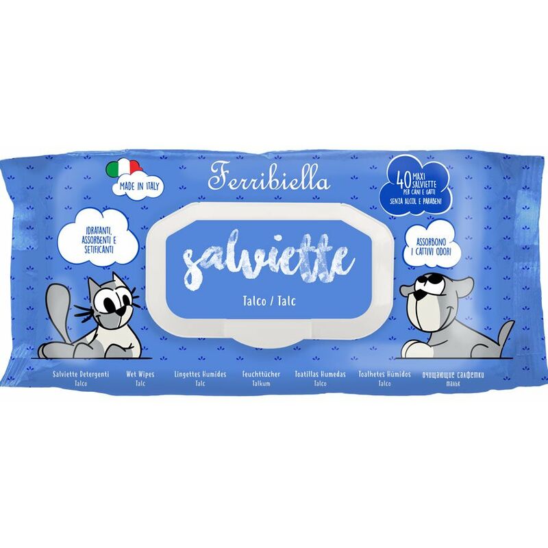 Salviette detergenti per cani e gatti olio di karité