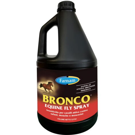 BRONCO Farnam insetticida per cavalli attività abbattente rapida contro tafani mosche e moscerini 3,8 lt