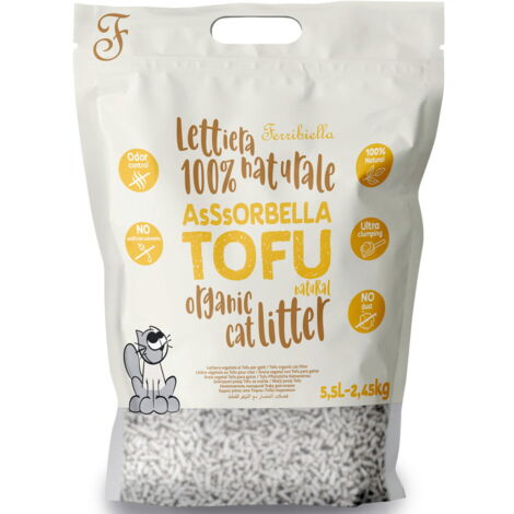 Assorbella lettiera per gattic naturale al tofu 5,5 litri conf.  6 pezzi