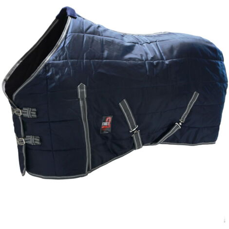 145 cm, Blu: Coperta da box trapuntato imbottita 200g con cinghie incrociate e copricoda modello 3stars