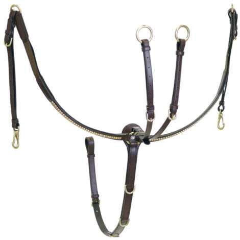 Pony, Nero: Pettorale inglese per equitazione con clincher e fibbiera in ottone Winner Special
