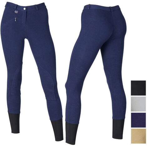46 IT, BIanco: Pantaloni equitazione Winner da donna in cotone elasticizzato anatomico