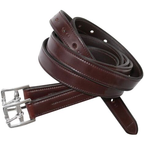 135 cm, marrone: Staffili resistenti in cuoio italiano con  anima interna in nylon