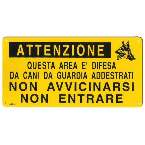 Targa in metallo ATTENZIONE NON AVVICINARSI NON ENTRARE