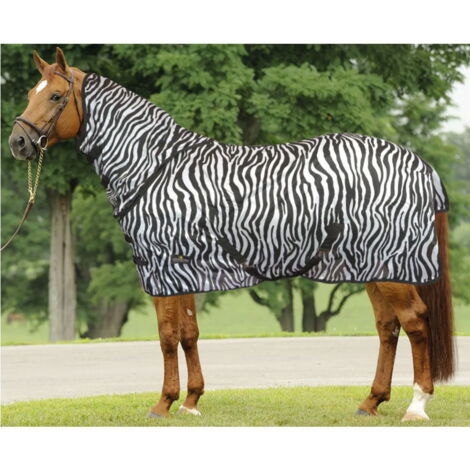 135 cm, Zebra: Coperta in Rete Antimosche per cavalli con collo modello Horses Zebra Plus