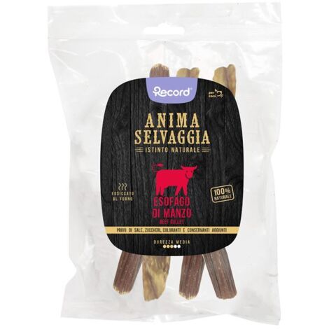 Anima Selvaggia snack essicati per cani esofago di manzo 6 Confezioni x 50g cad.