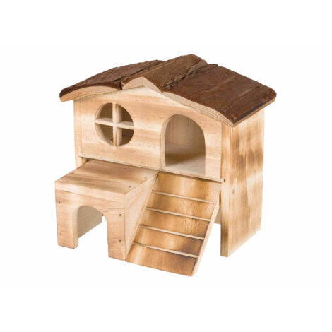 Natural living casetta kasja in legno fiammato/naturale 17×15×13cm