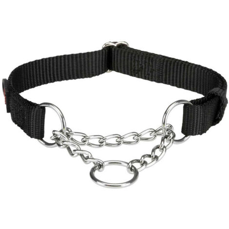 S-M: 30-40cm/15mm nero: Premium collare semistrangolo