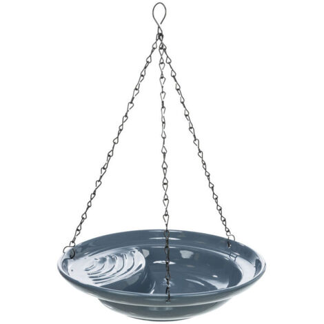 Ciotola per l'acqua, in ceramica, da appendere, 550ml/diametro 26cm, blu