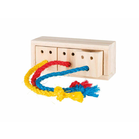 Cubo porta snack in legno 16×6×7cm per conigli e roditori