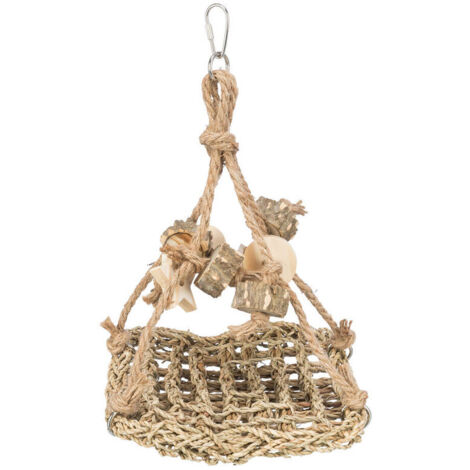 Altalena, in erba di mare/legno 19x19cm per Uccelli (1/5)