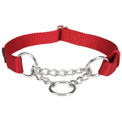 S-M: 30-40cm/15mm rosso: Premium collare semistrangolo