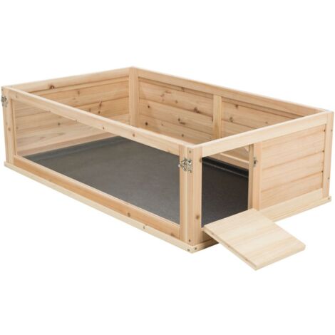 Trixie – Recinto interno per roditori 100x60x30 cm – Legno non trattato e vetro acrilico – Porta laterale con serratura – Base rimovibile per pulizia facile (1/5)
