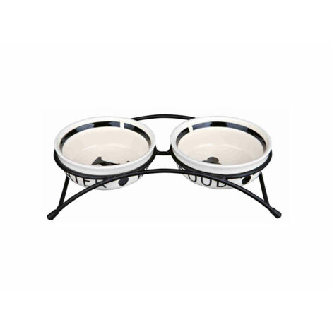 Eat-on-feet set di ciotole in ceramica bianco/nero: 2×0.25l/diametro 13cm