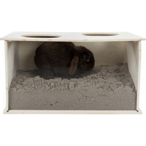 Tana per scavare in legno per conigli, 58x30x38cm per conigli e roditori