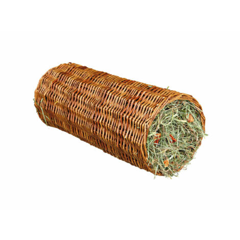 Tunnel in vimini con fieno per conigli e roditori: Diametro 15×33cm 110gr.