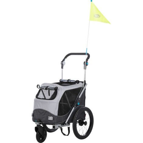 L: 74×95×103/143cm: Trailer per bicicletta grigio