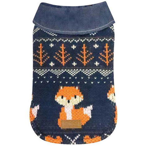 35 cm: Maglioncino modello Foxy con fantasia di volpi per cani