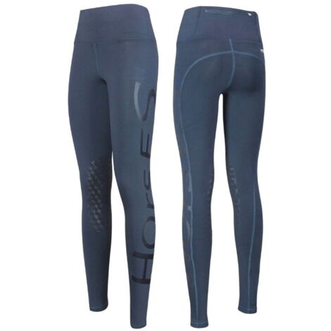 XL, Blu: Leggings da equitazione con tessuto super elasticizzato e grip sulle ginocchia per donna (1/3)