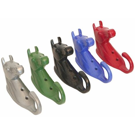 verde - Porte-bride tête de cheval en métal peint, environ 15 cm