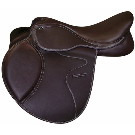 17,5 = 44 cm, nero: Gagnant Selle en cuir synthétique Close Contact avec pagaie carrée