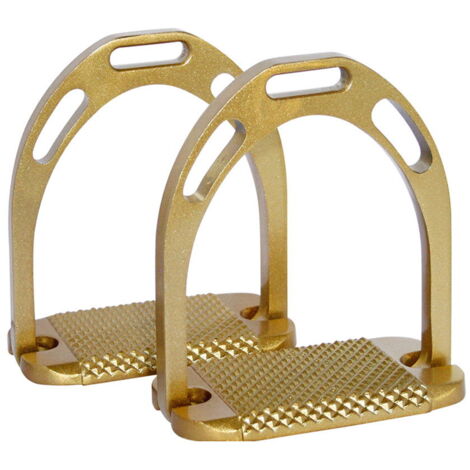 oro - Staffe in alluminio con panca larga zigrinata antiscivolo 12 cm