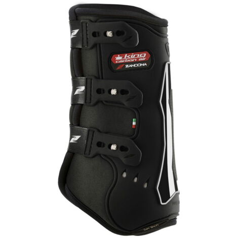 Full, Nero: Stinchiere anteriori da dressage Zandonà per cavalli KING CARBON AIR con fibra di carbonio e chiusura a sgancio rapido (1/5)