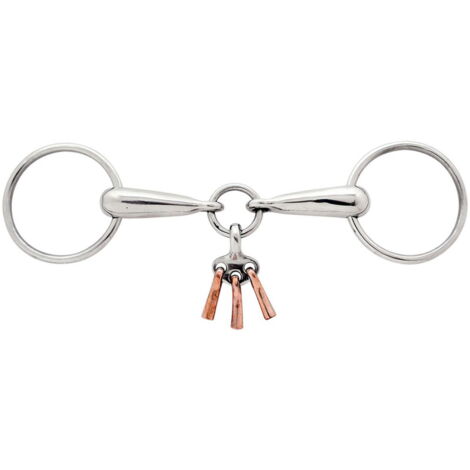 13,5 cm: Filetto ad anelli in acciaio inox vuoto con giocattolo in rame 19 mm