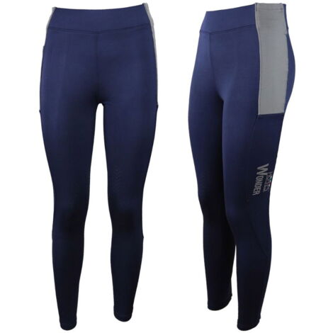 M, Blu: Leggings da donna modello Wonder con full grip antiscivolo (1/5)