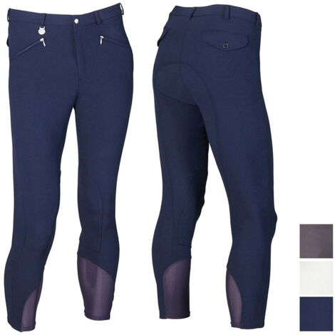 52 IT, fango: Pantaloni equitazione Professional da uomo in microfibra con taglio anatomico e inserti in lycra
