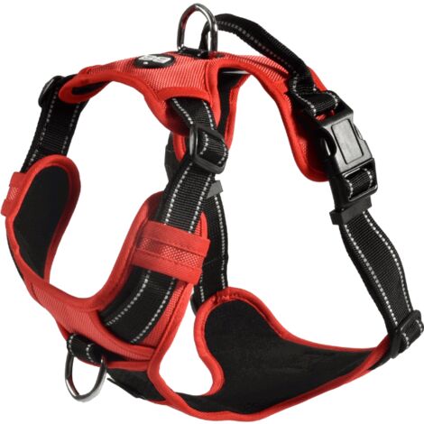 Pettorina anti tiro rosso modello Rando Walk per cani: Pettorina rossa 2,5 x 53-82 cm