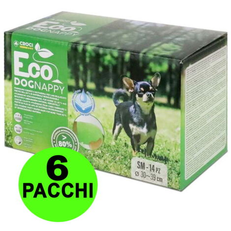 72 Fasce igieniche per cani maschi Eco Dog Nappy S 30-40 cm - 6 pacchi da 12 pezzi cad.