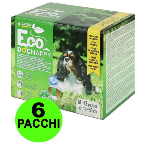72 Fasce igieniche per cani maschi Eco Dog Nappy M 40-50 cm - 6 pacchi da 12 pezzi cad.