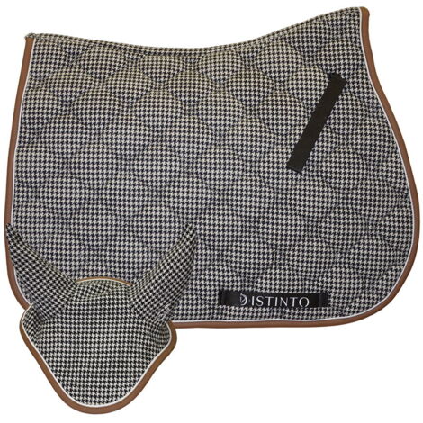 Set sottosella con cuffia bianco e nero pied-de-poule Distinto modello Narciso in tessuto tecnico traspirante  più  cappellino omaggio