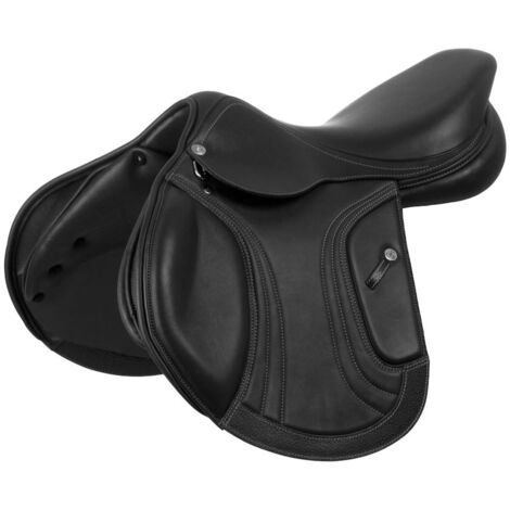 17,5", Marrone: Sella KC Race 1,6 da salto con arcione in carbonio e Kevlar e cuscini in latex e memory