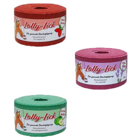 Rosa - Sale per cavalli ai gusti mela, rosa canina e lavanda Lolly lick 750 g