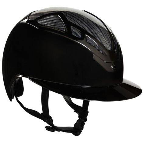 Casco Da Equitazione HKM Unisex Illusion – Nero/argento Lucido, Taglia S (52-54 Cm), Traspirante E Regolabile