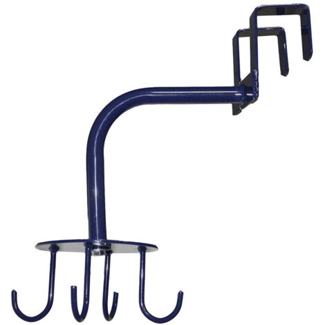 Appendibriglie portatile in metallo blu con 4 ganci rotanti
