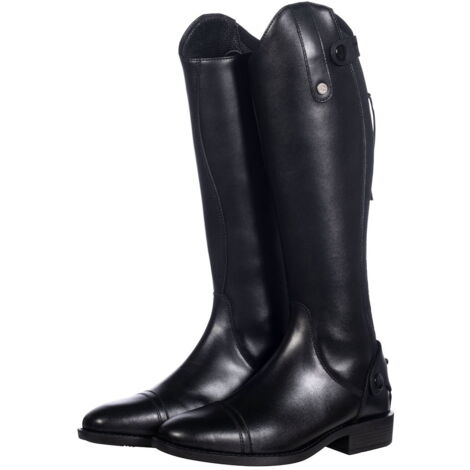 39, Nero: Stivali equitazione in pelle e similpelle modello Julie per donna e Bambini misura standard
