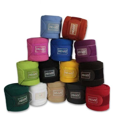 Turchese - Fasce in pile antipilling modello Fleece Horses set 4 pezzi
