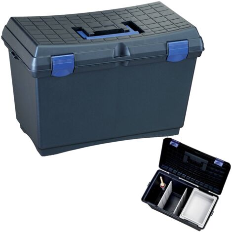 Blu Navy - Bauletto sgabello grande con vaschetta interna divisorio estraibili e rinforzi sedile (1/2)